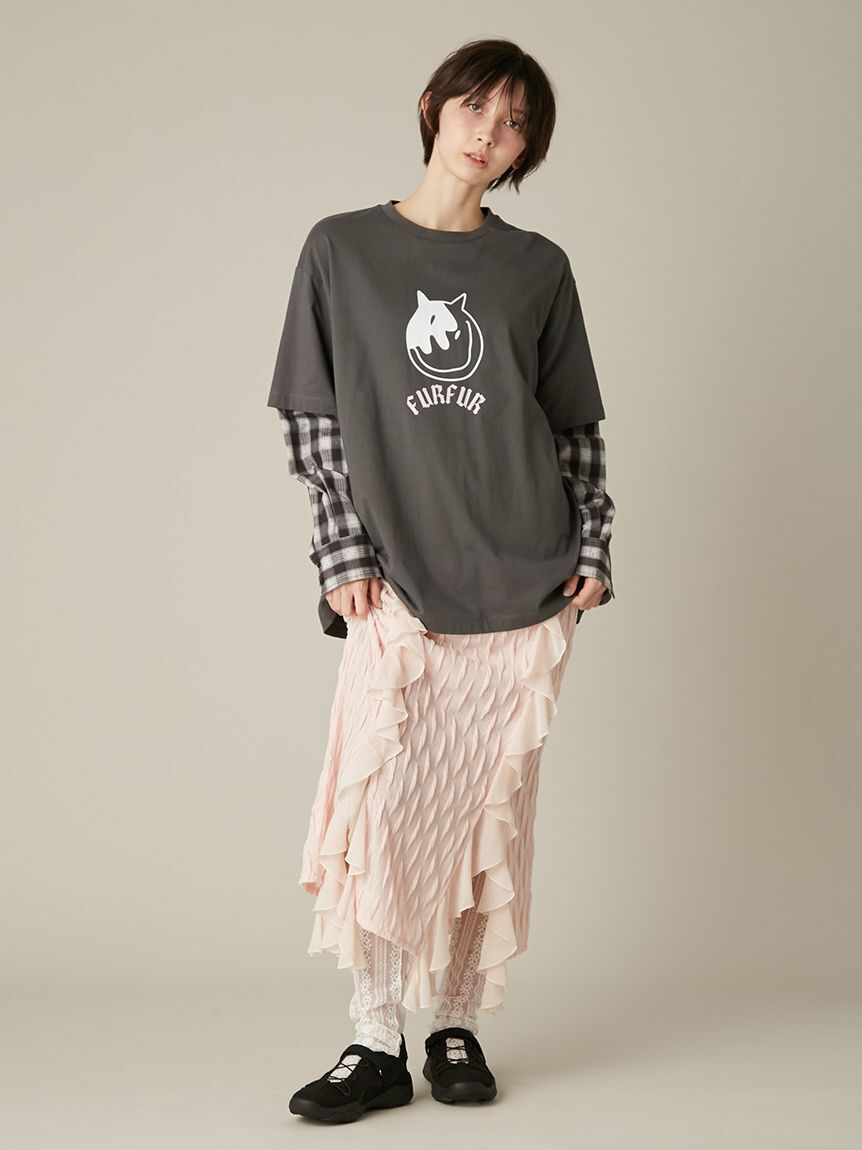 FURFUR「フェイクレイヤードキャットTシャツ」|Tシャツ・カットソー|