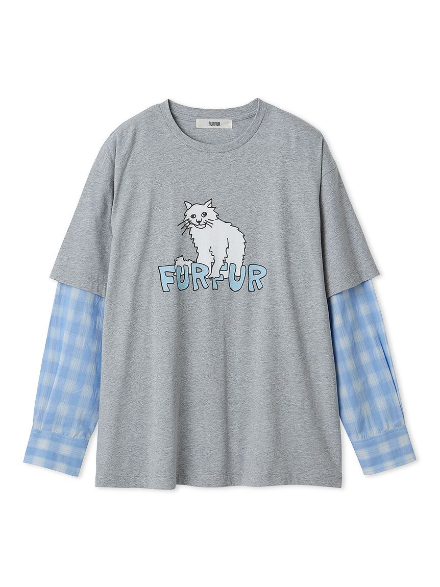 FURFUR「フェイクレイヤードキャットTシャツ」|Tシャツ・カットソー|