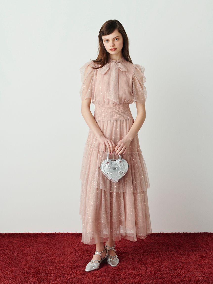 FURFUR「【限定サイズ】ハーフスリーブラメチュールドレス」|ドレス|