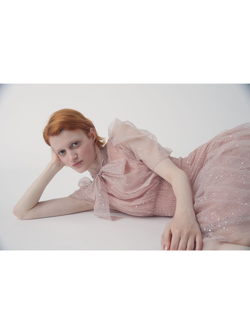 FURFUR「【限定サイズ】ハーフスリーブラメチュールドレス」|ドレス|