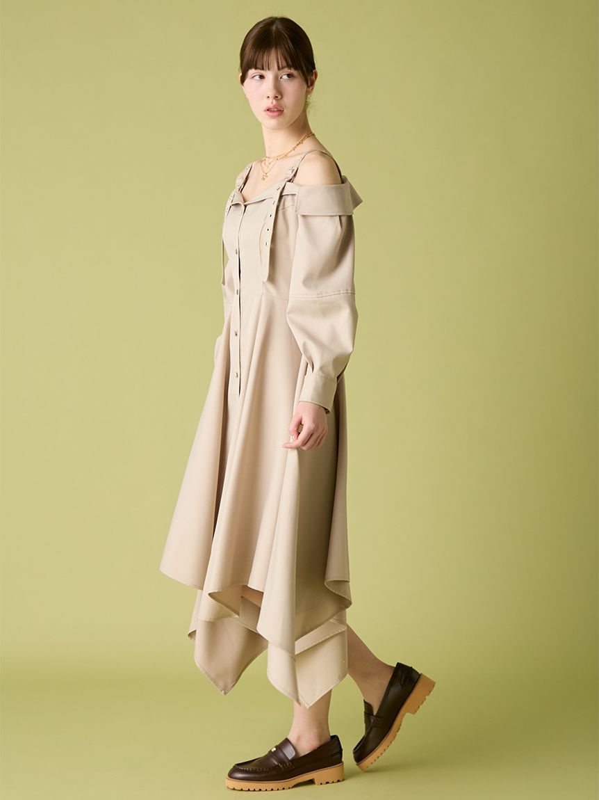 FURFUR「オフショルシャツワンピース」|ワンピース|