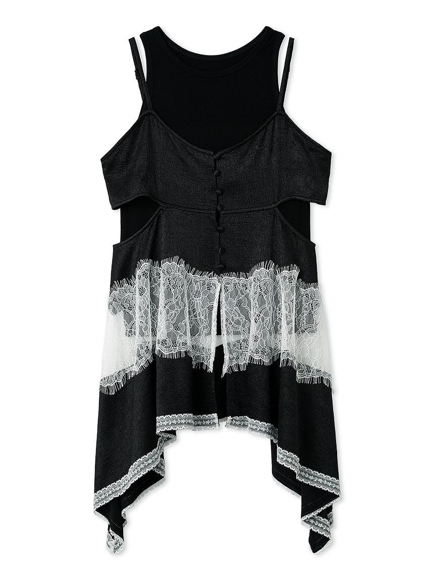 FURFUR「タンクトップセットランジェリーキャミソール」|キャミソール|BLK