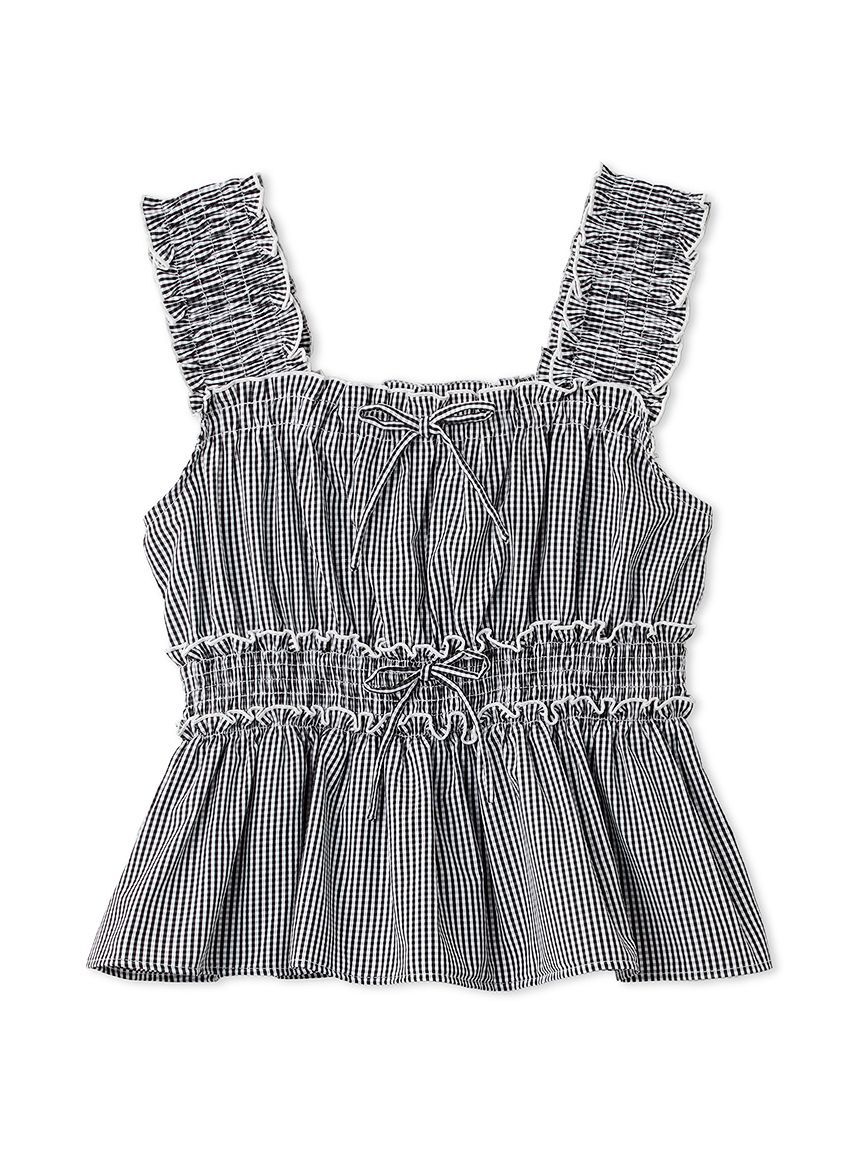 FURFUR「【WEB・一部店舗限定カラー】ギンガムチェックシャーリングブラウス」|シャツ・ブラウス|BLK