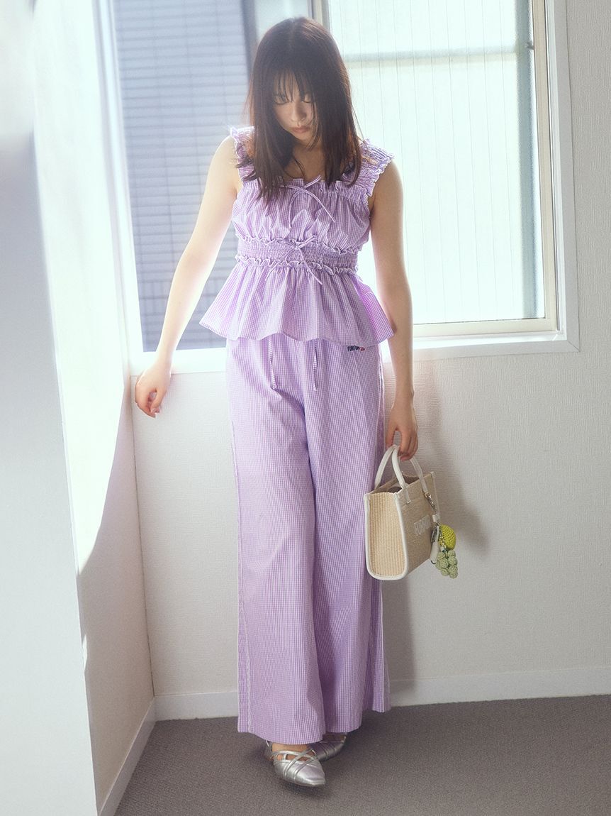 FURFUR「【WEB・一部店舗限定カラー】ギンガムチェックシャーリングブラウス」|シャツ・ブラウス|