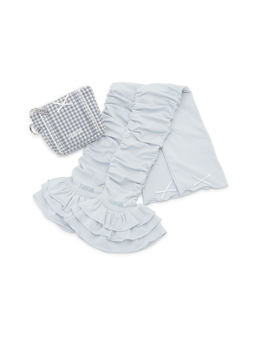 FURFUR「【UVカット】フリルアームカバー&ポーチセット」|手袋|SAX