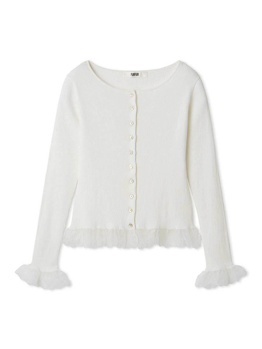FURFUR「【UVカット】トリミングリブカーディガン【WEB限定カラー】」|カーディガン|WHT