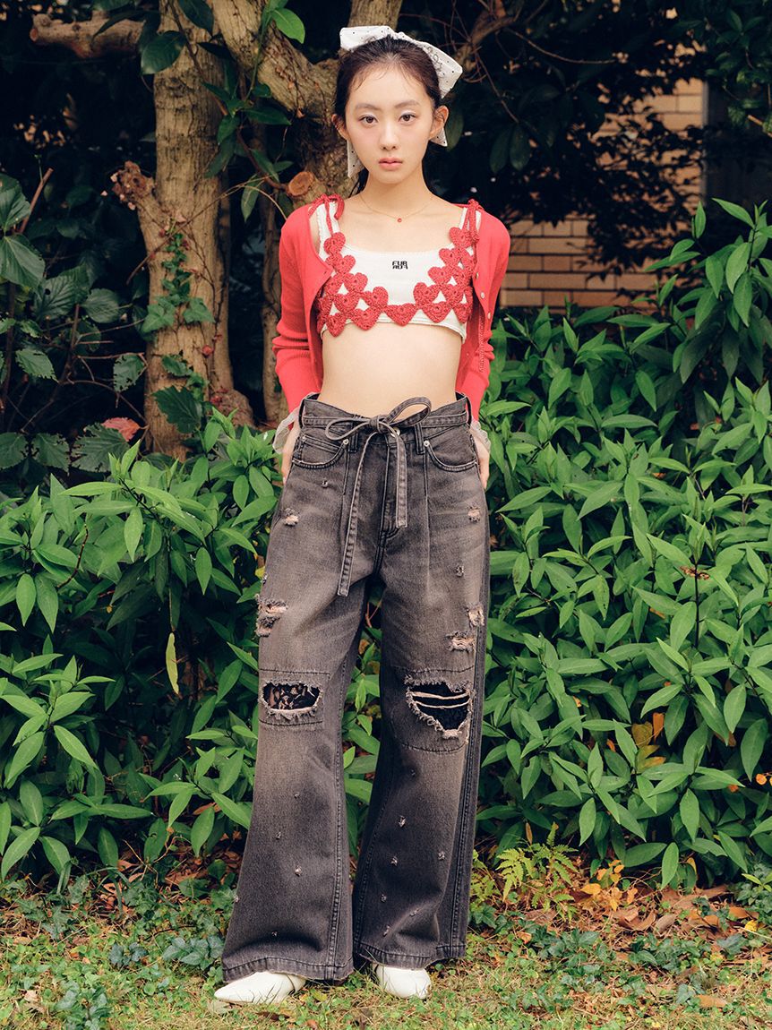 FURFUR「【UVカット】トリミングリブカーディガン【WEB限定カラー】」|カーディガン|