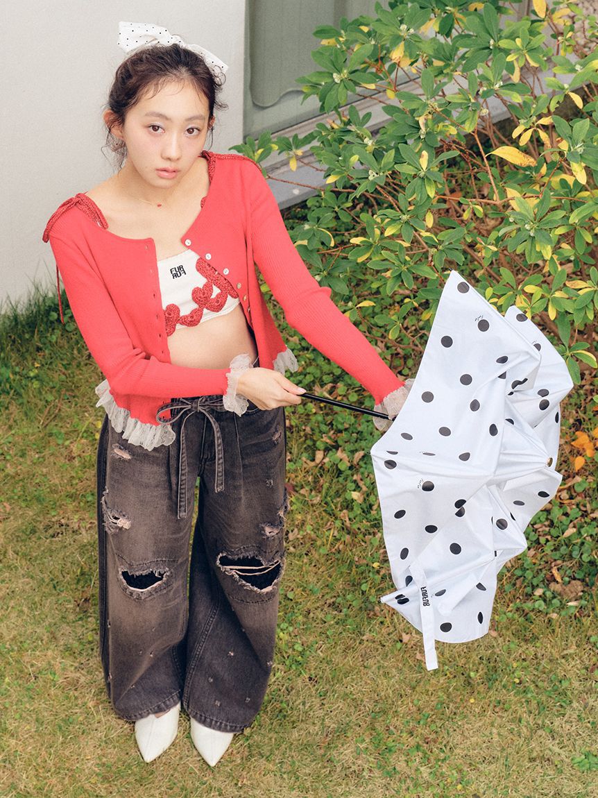 FURFUR「【UVカット】トリミングリブカーディガン【WEB限定カラー】」|カーディガン|