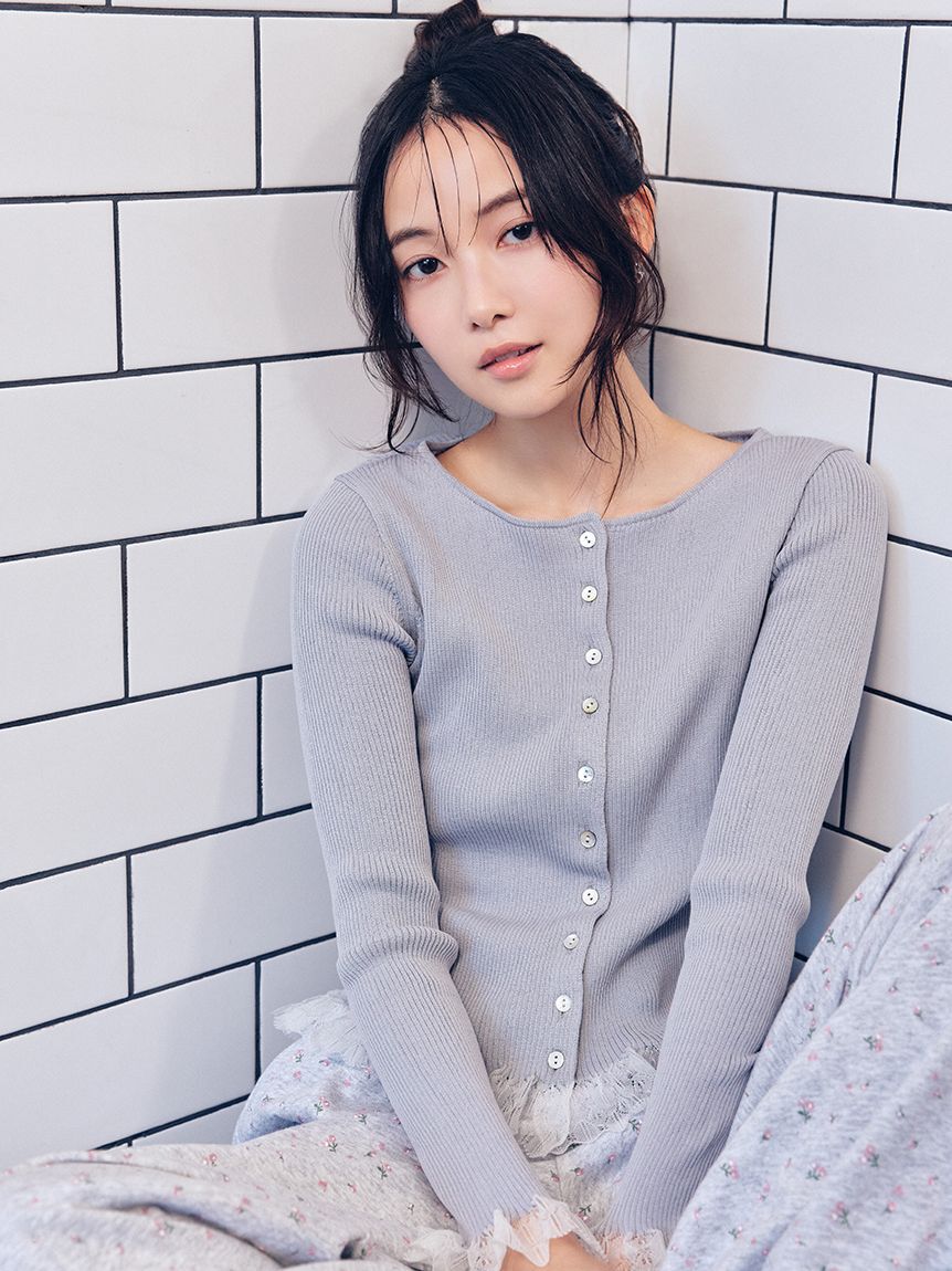 FURFUR「【UVカット】トリミングリブカーディガン【WEB限定カラー】」|カーディガン|GRY