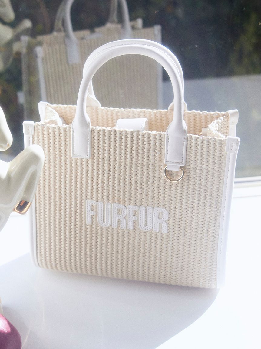 FURFUR「【限定カラー】ラフィアロゴトートバッグ」|トートバッグ|BEG