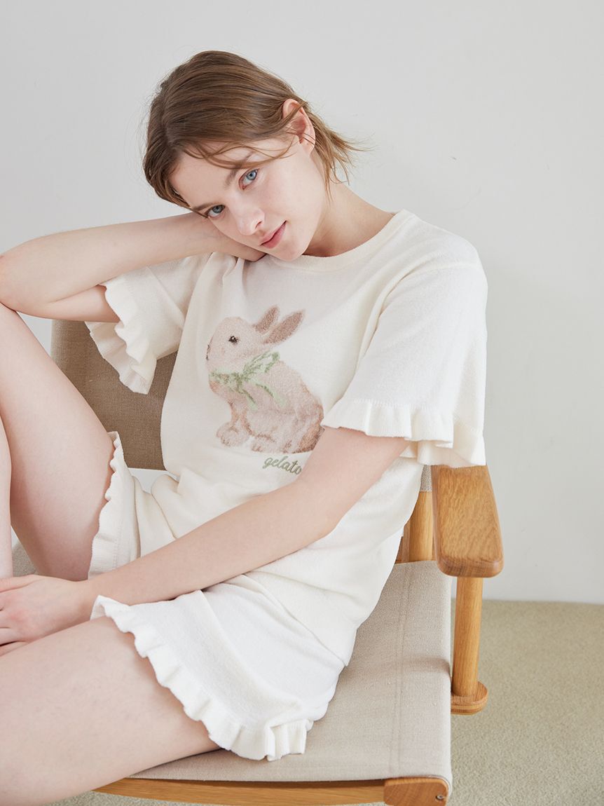 gelato pique「エアリーモコラビットジャガードプルオーバー」|ルームウェア|