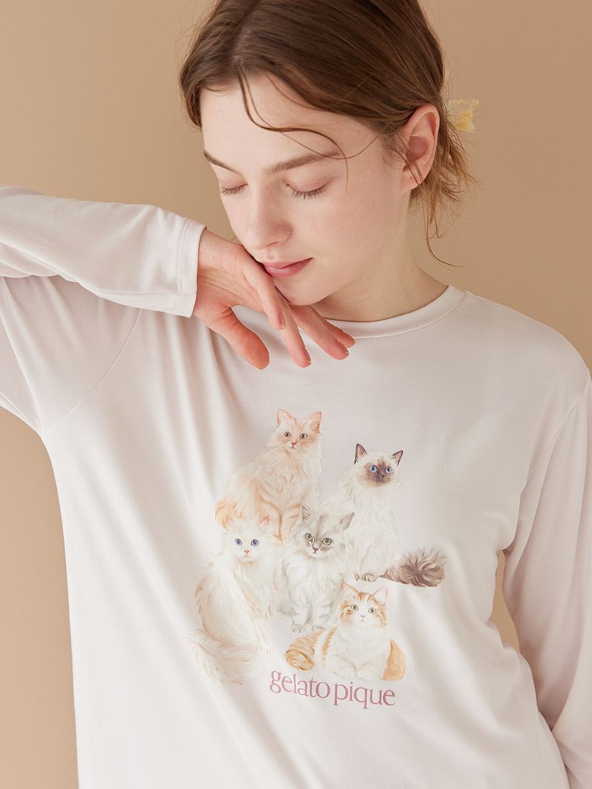 gelato pique「キャットワンポイントロンT」|ルームウェア|PNK