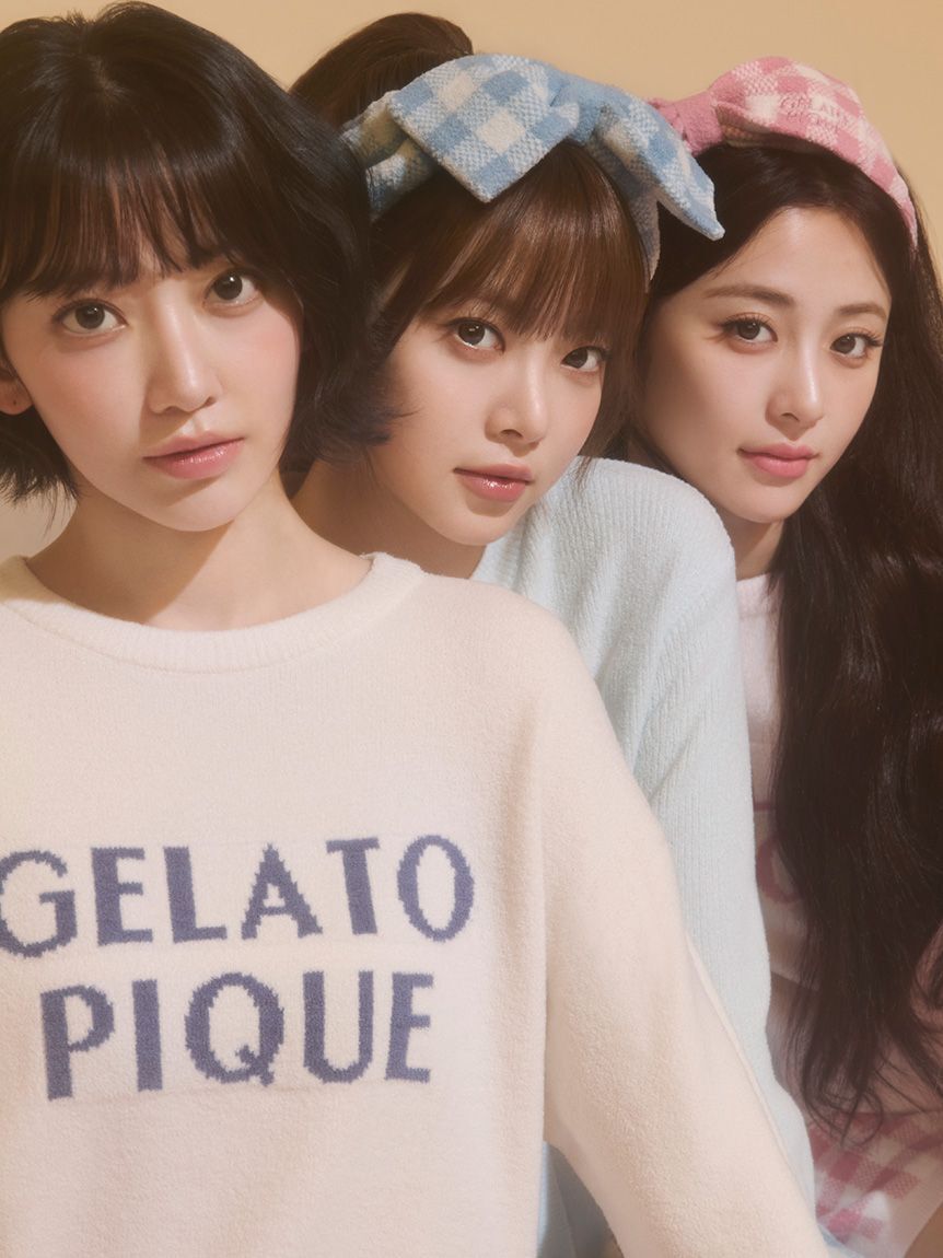 gelato pique「リブカーディガン&チェックロングパンツセット」|ルームウェア|