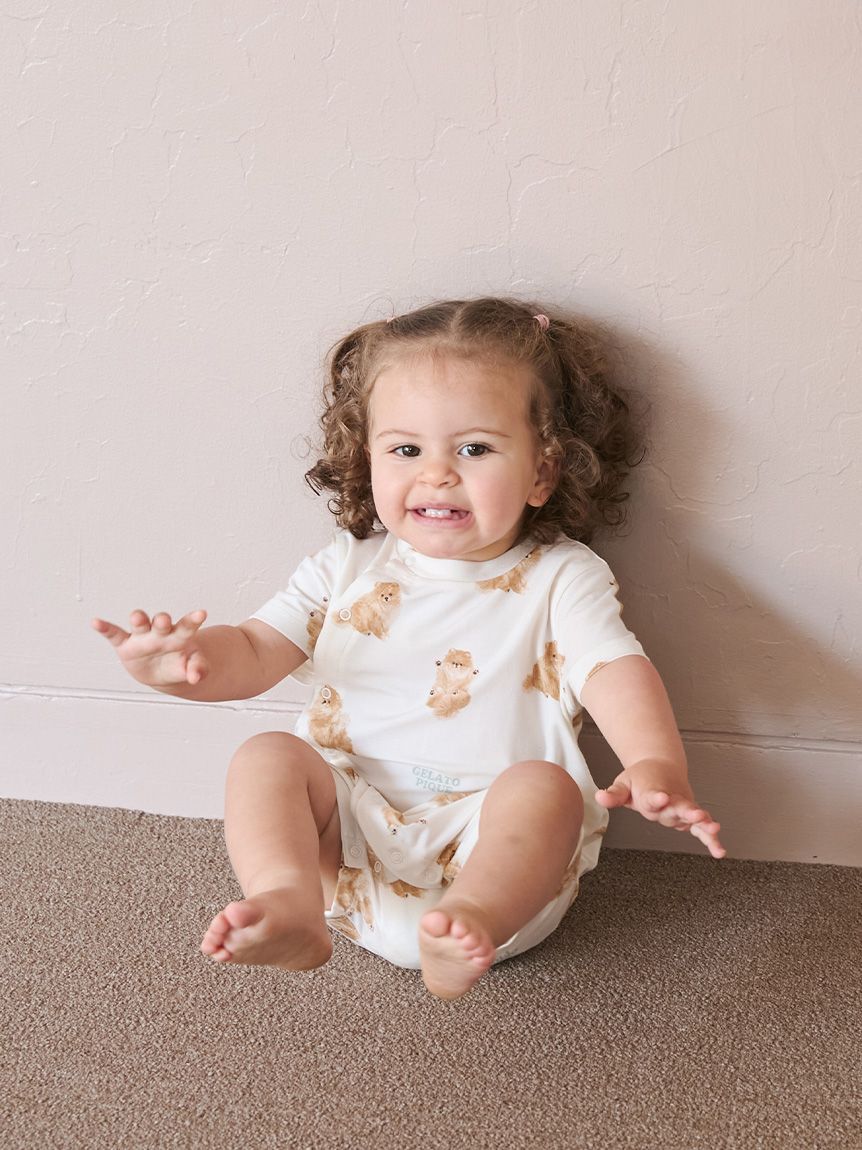 GELATO PIQUE KIDS & BABY「【BABY】ドッグ柄ロンパース」|ロンパース|