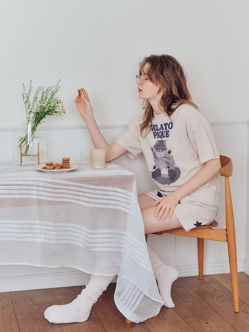 gelato pique「【ONLINE限定カラーあり】ドッグジャガードプルオーバー」|ルームウェア|