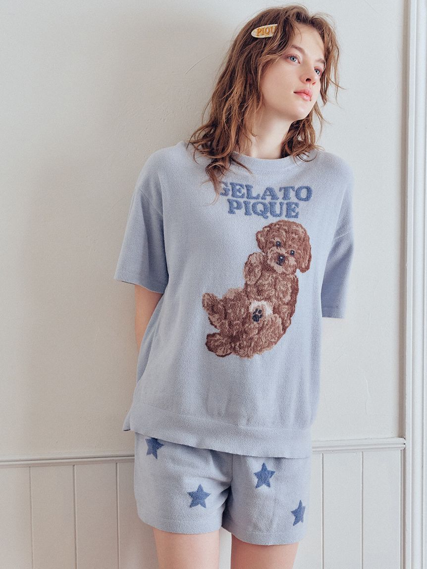 gelato pique「【ONLINE限定カラーあり】ドッグジャガードプルオーバー」|ルームウェア|BLU