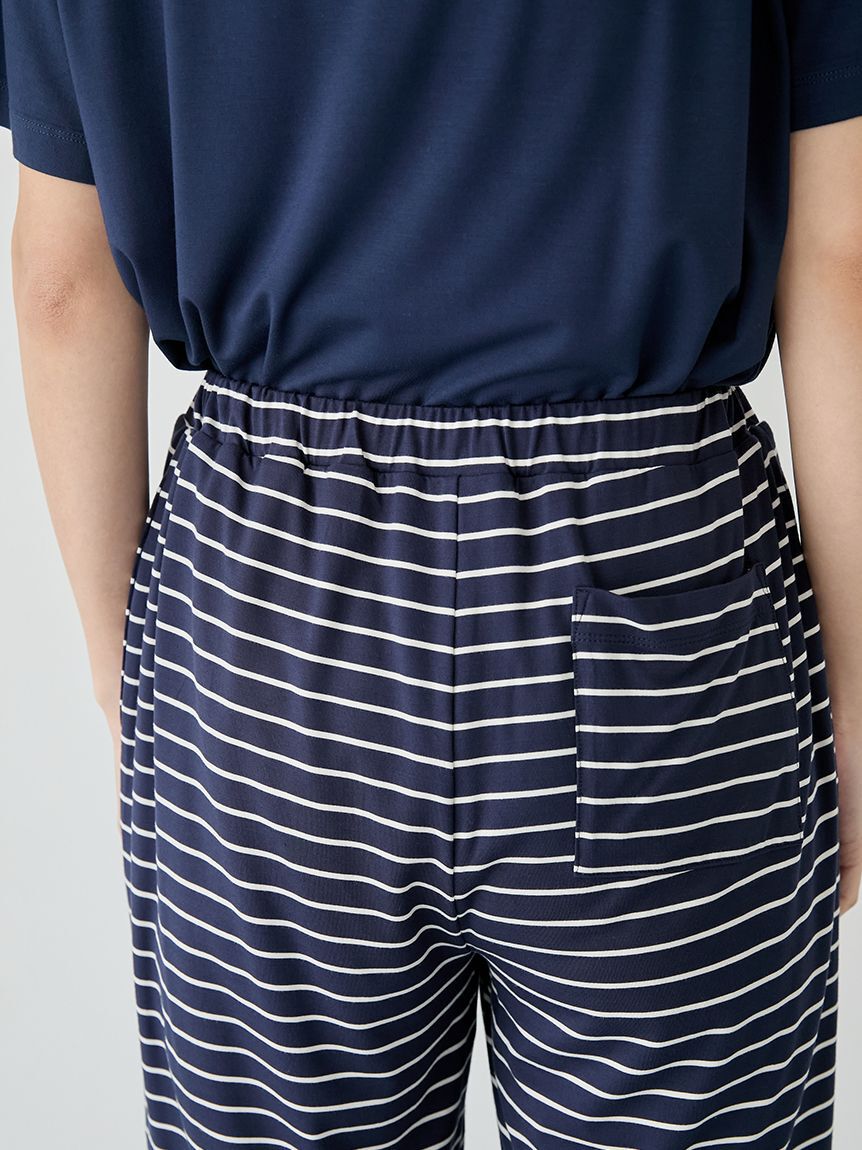 gelato pique「レーヨンロゴTシャツ&ボーダーハーフパンツセット」|ルームウェア|