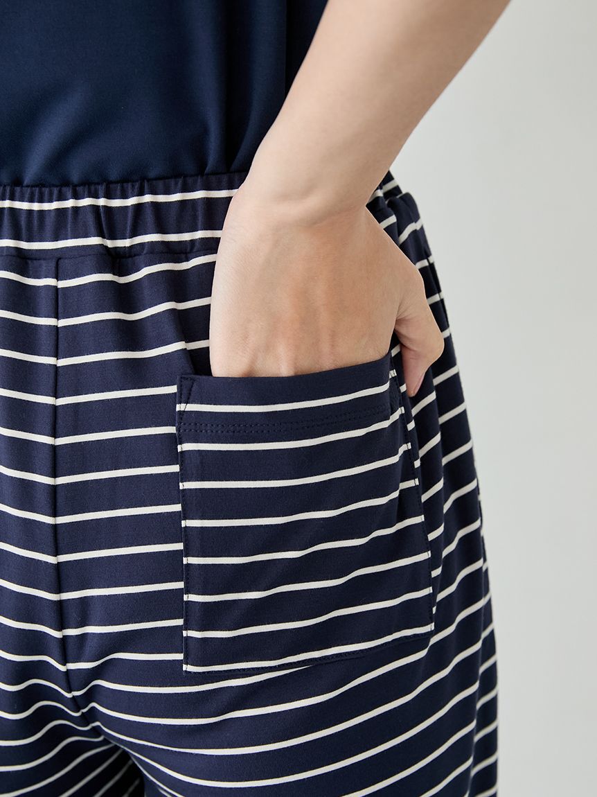 gelato pique「レーヨンロゴTシャツ&ボーダーハーフパンツセット」|ルームウェア|