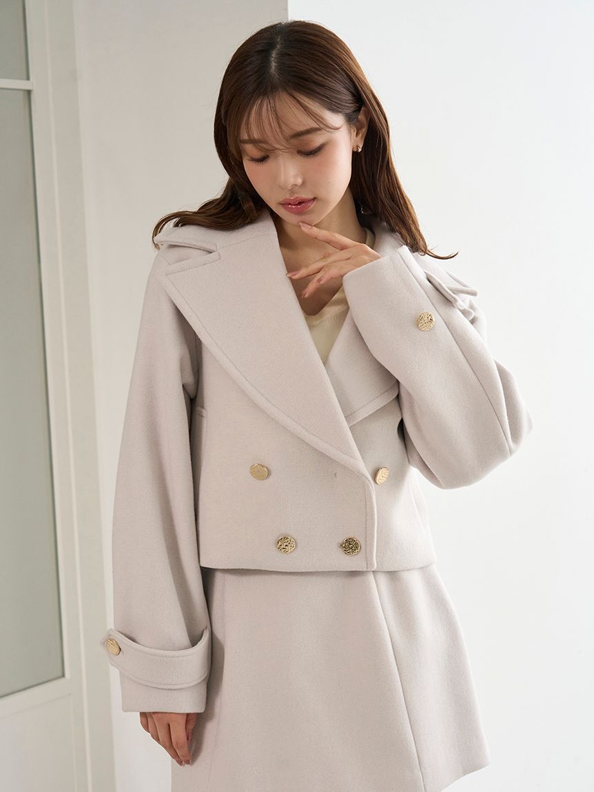 SNIDEL「ビッグカラーショートコート」|ピーコート|