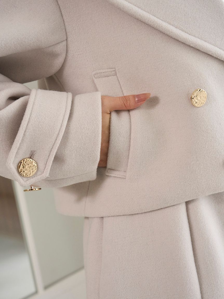 SNIDEL「ビッグカラーショートコート」|ピーコート|