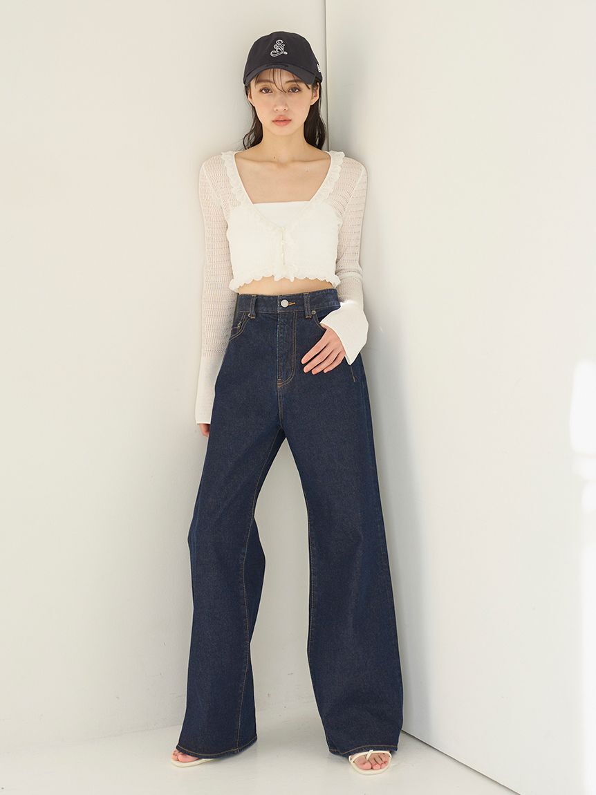 SNIDEL「シアーフリルコンパクトカーディガン」|カーディガン|