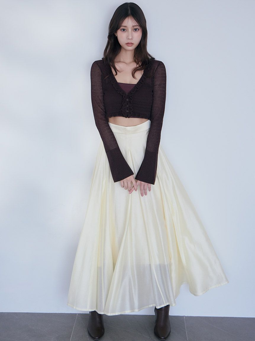 SNIDEL「シアーフリルコンパクトカーディガン」|カーディガン|