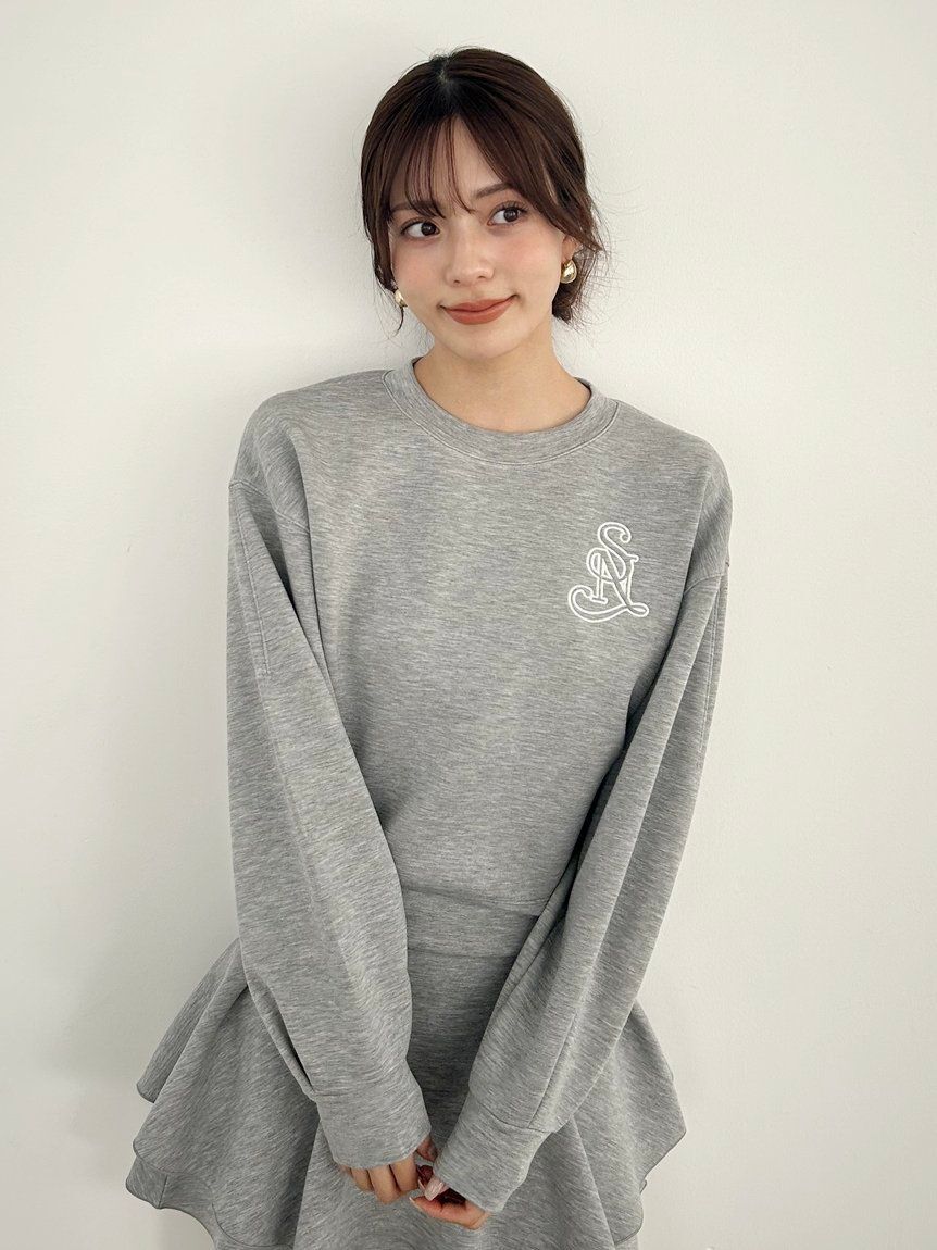 SNIDEL「ボンディングロゴスウェットプルオーバー」|スウェット・ジャージ|GRY