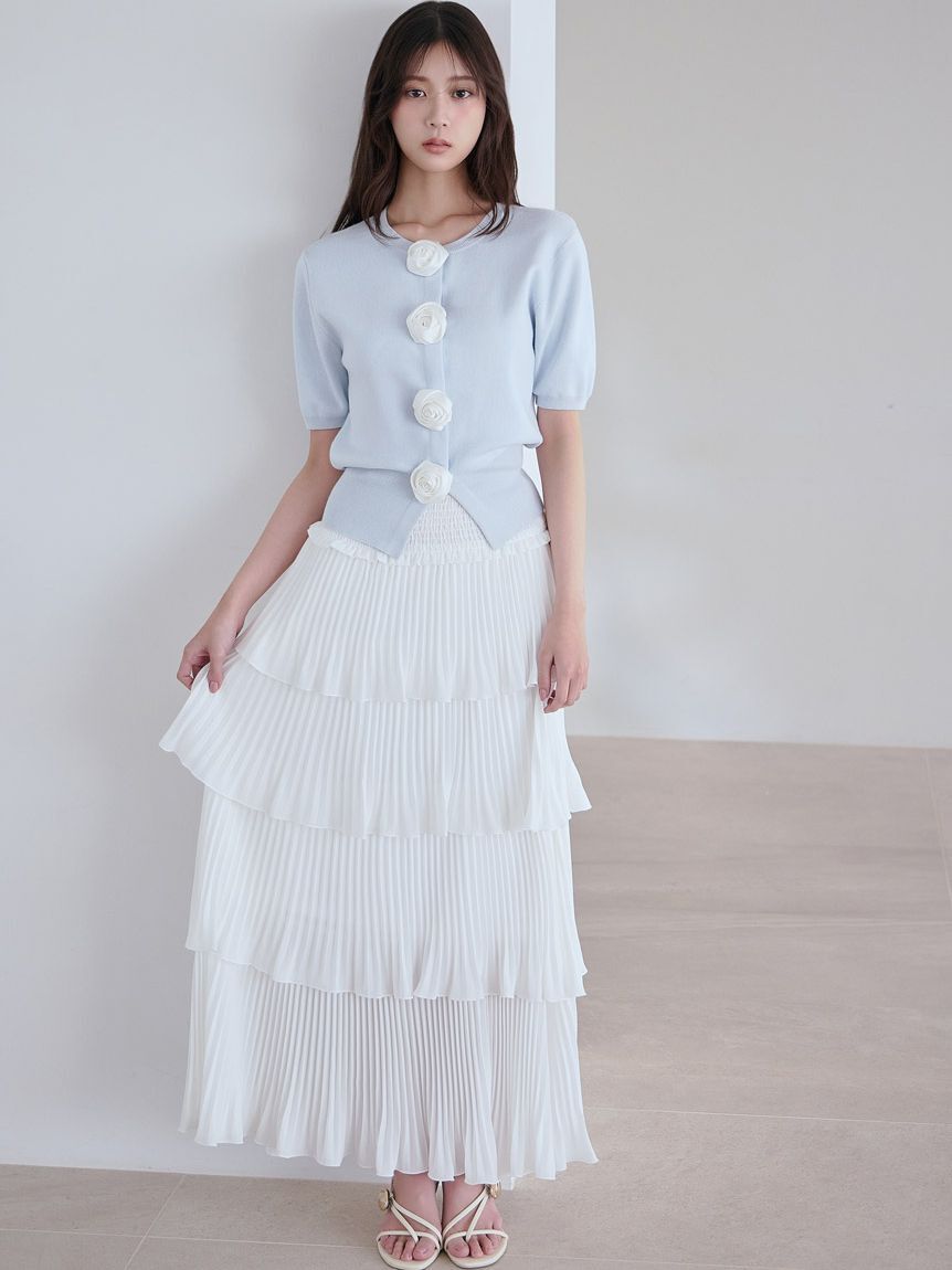 SNIDEL「【WEB限定/ROSE Collection】モチーフボタンニットカーディガン」|カーディガン|