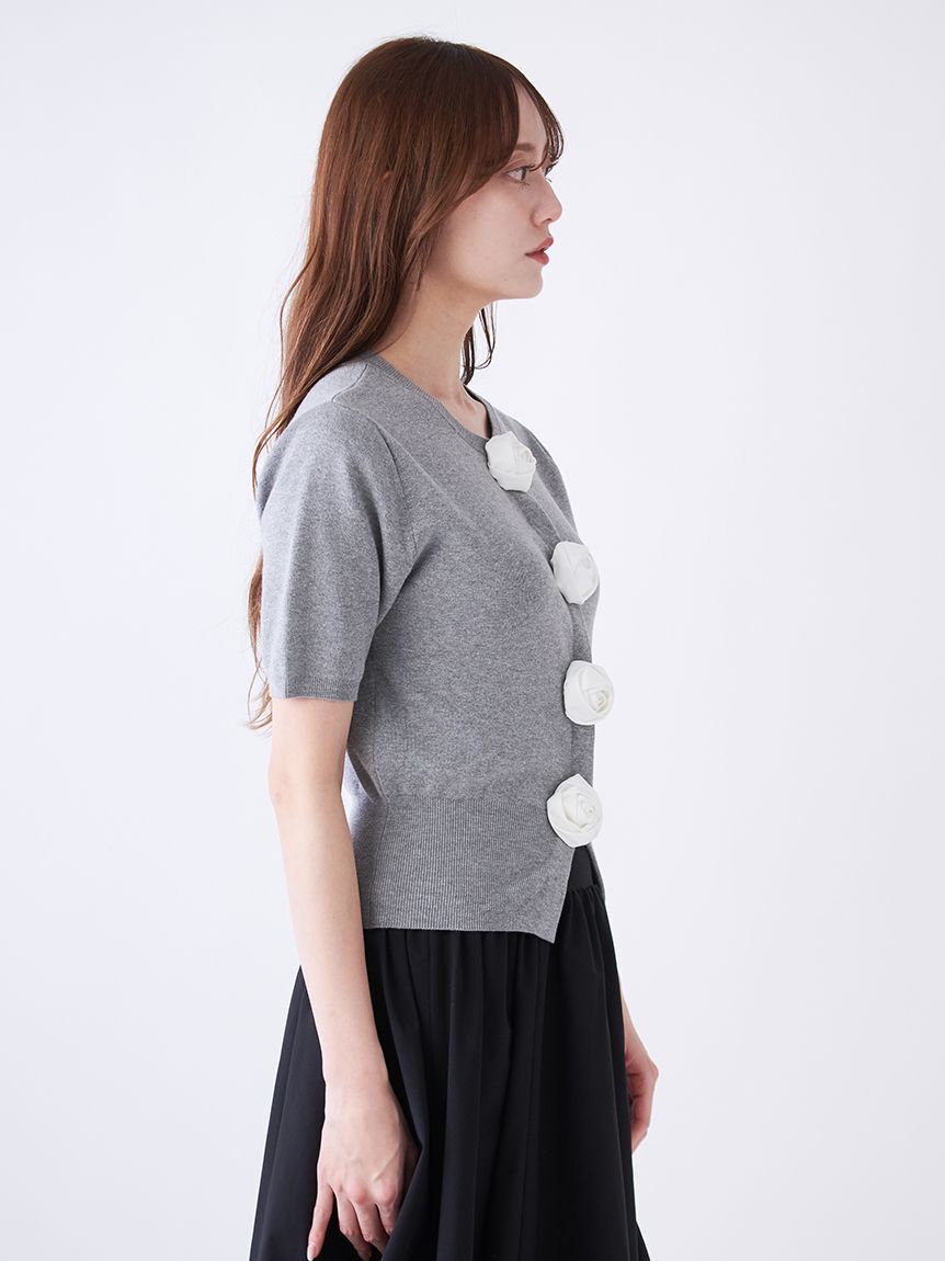 SNIDEL「【WEB限定/ROSE Collection】モチーフボタンニットカーディガン」|カーディガン|
