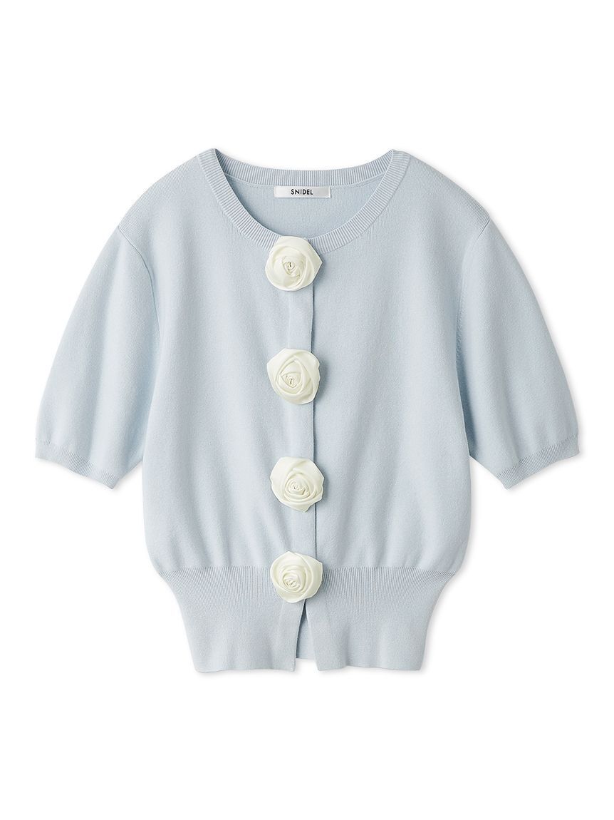 SNIDEL「【WEB限定/ROSE Collection】モチーフボタンニットカーディガン」|カーディガン|