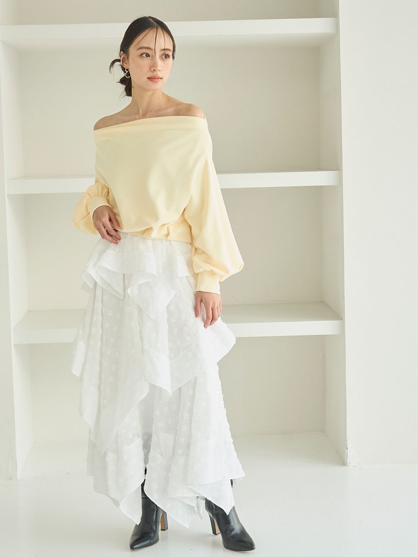 SNIDEL「オフショルタックスエット」|スウェット・ジャージ|