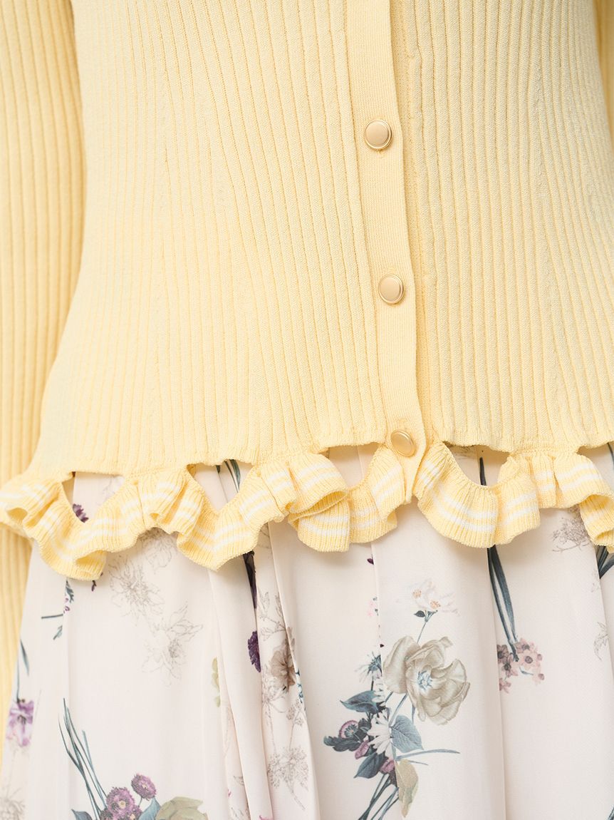 SNIDEL「ボーダーフリルカーディガン」|カーディガン|