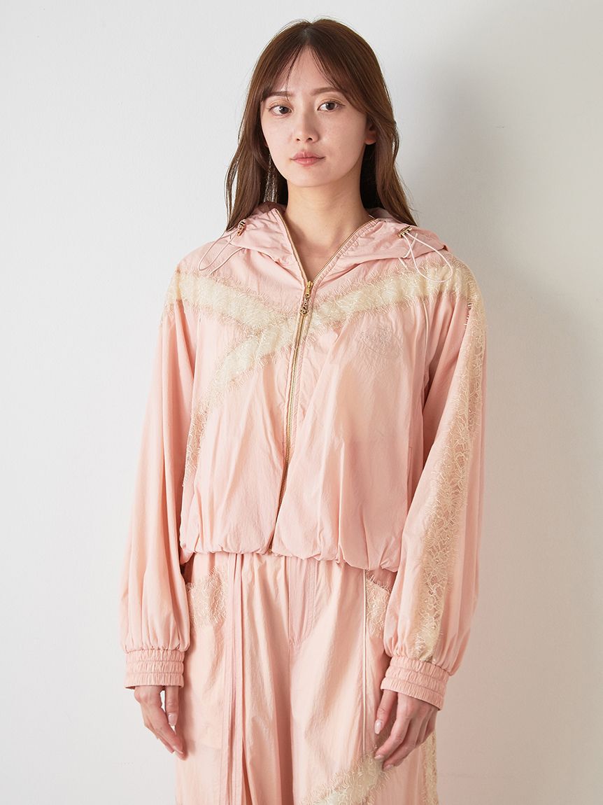 SNIDEL「【Chacott】コラボナイロンレースブルゾン」|ブルゾン・スタジャン|