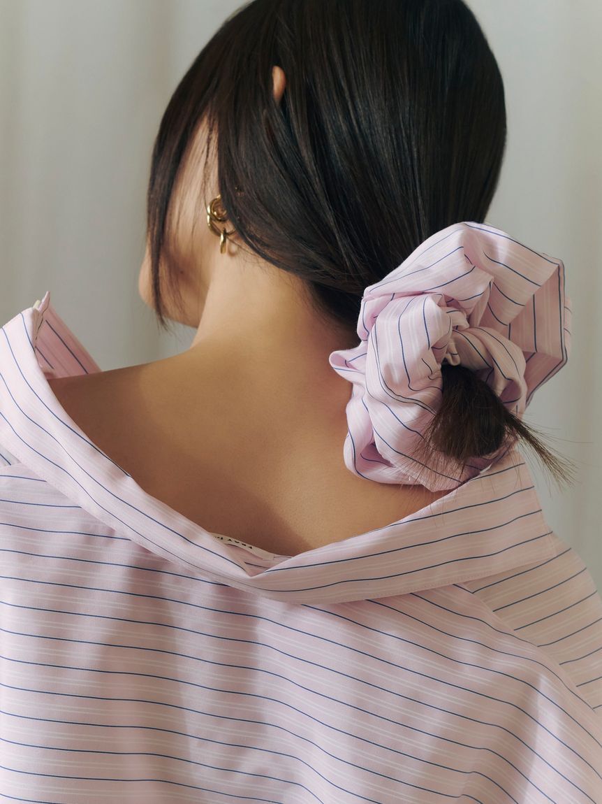 FRAY I.D「ストライプブロードシュシュ」|ヘアバンド|