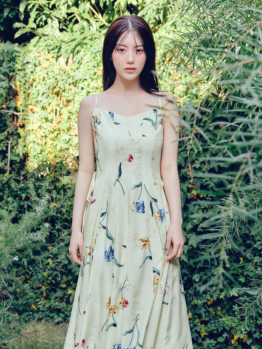 FRAY I.D「【00サイズあり】ボタニカルアシメパターンキャミワンピース」|ワンピース|YEL