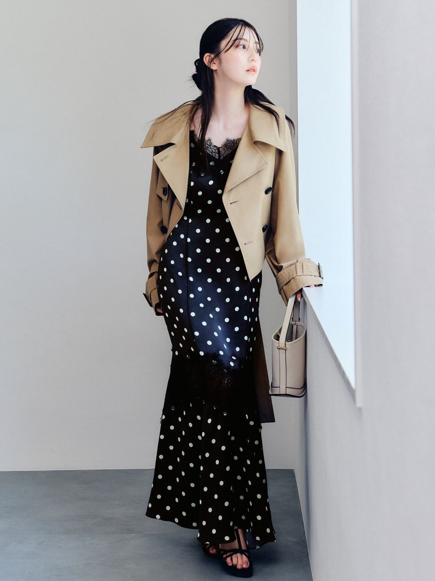 FRAY I.D「レーストリムマーメイドワンピース」|ワンピース|BLK