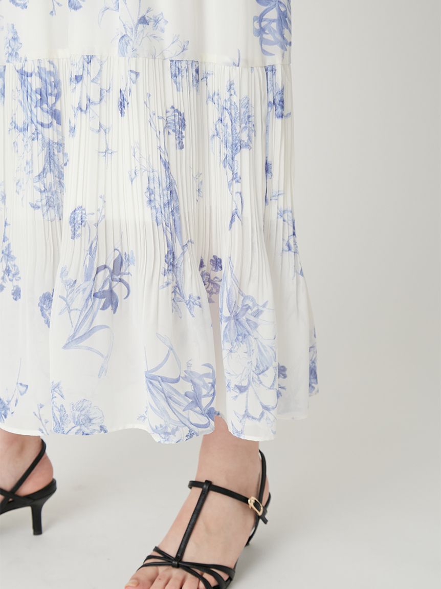 FRAY I.D「【00サイズあり】フリルウエストシャーリングプリントワンピース／ウォッシャブル」|ワンピース|