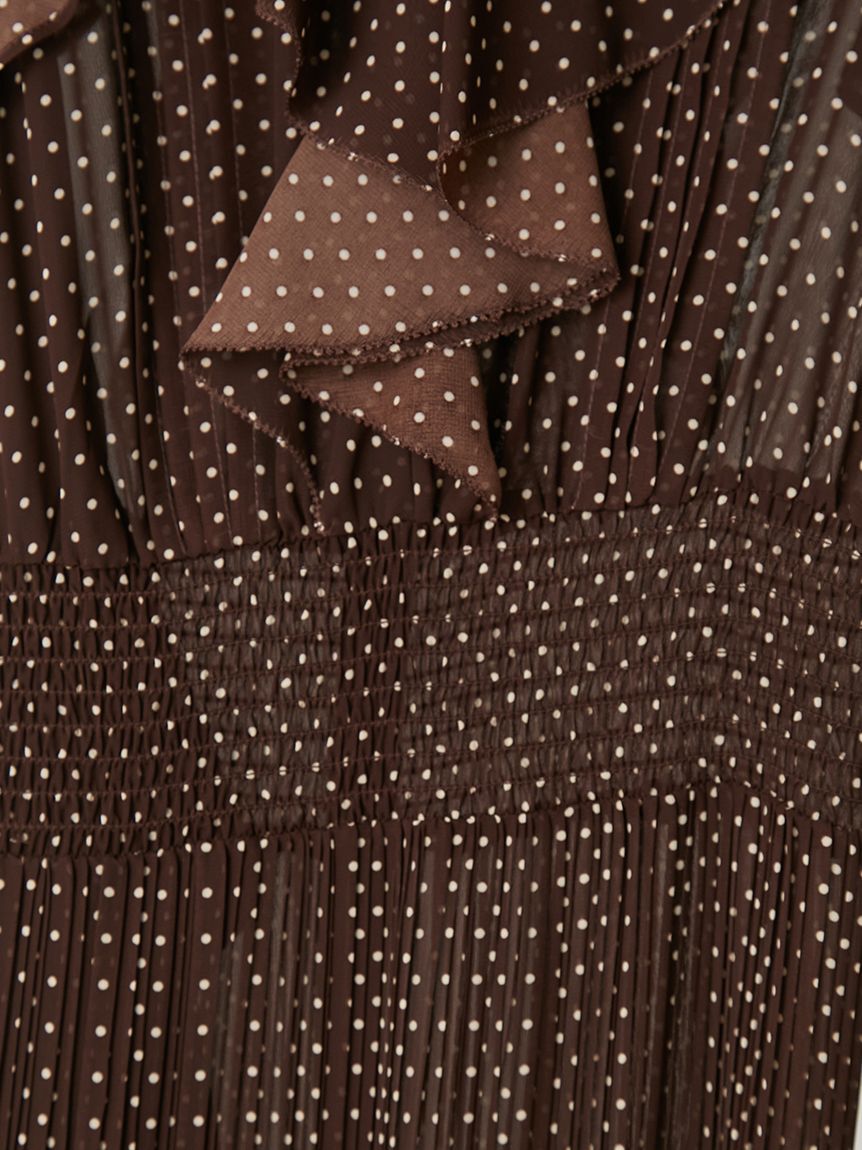 FRAY I.D「【00サイズあり】フリルウエストシャーリングプリントワンピース／ウォッシャブル」|ワンピース|