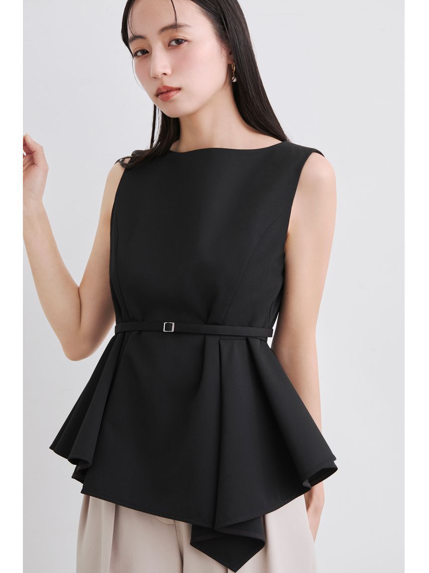 FRAY I.D「アシメペプラムチュニック」|シャツ・ブラウス|BLK