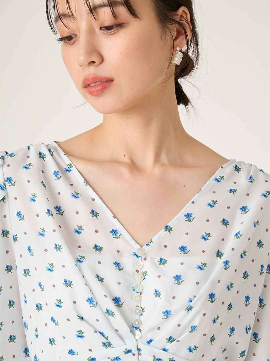 FRAY I.D「【FRAY I.D MADE WITH LIBERTY FABRIC】パフスリーブワンピース」|ワンピース|