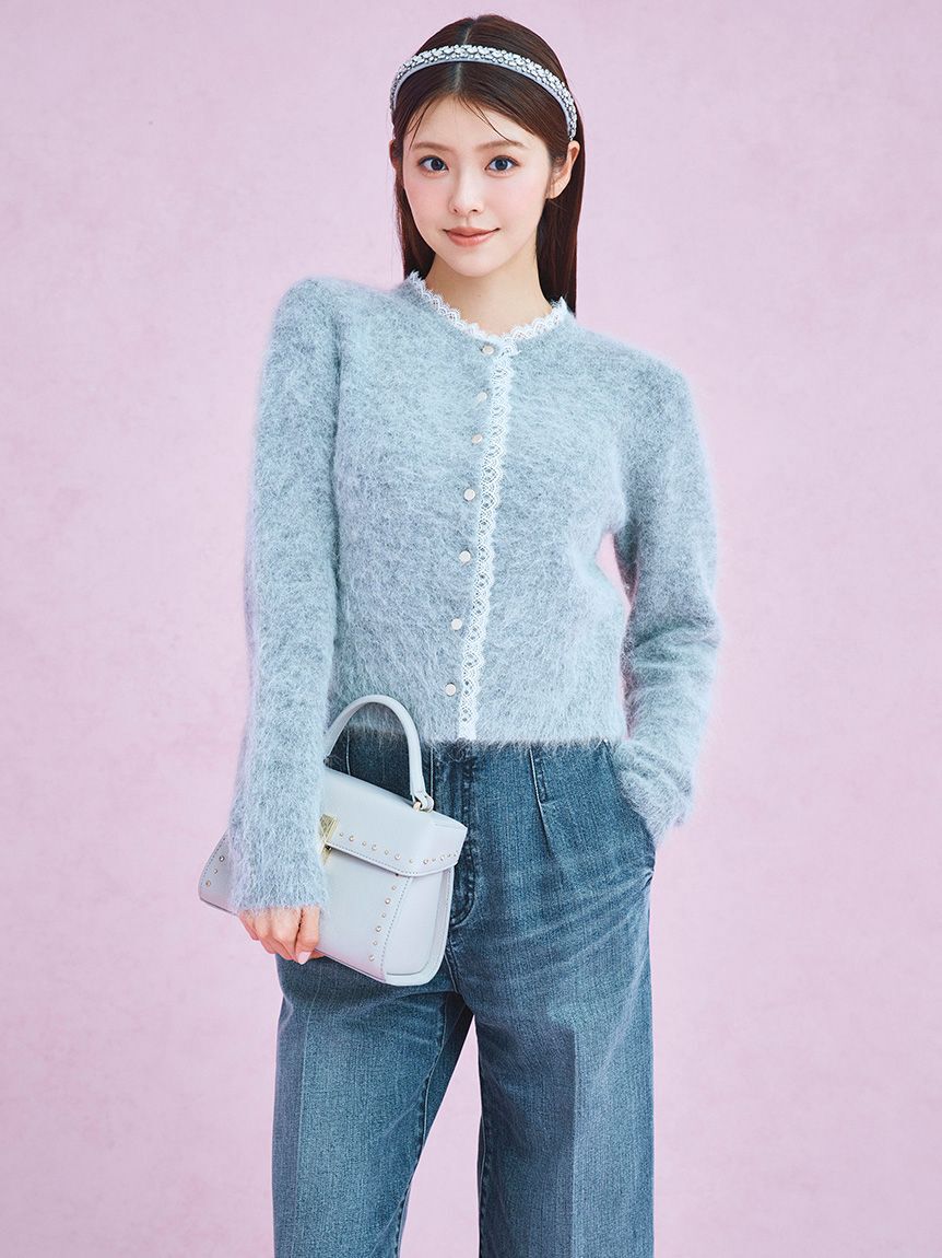 CELFORD「レーストリミングニットカーディガン」|カーディガン|