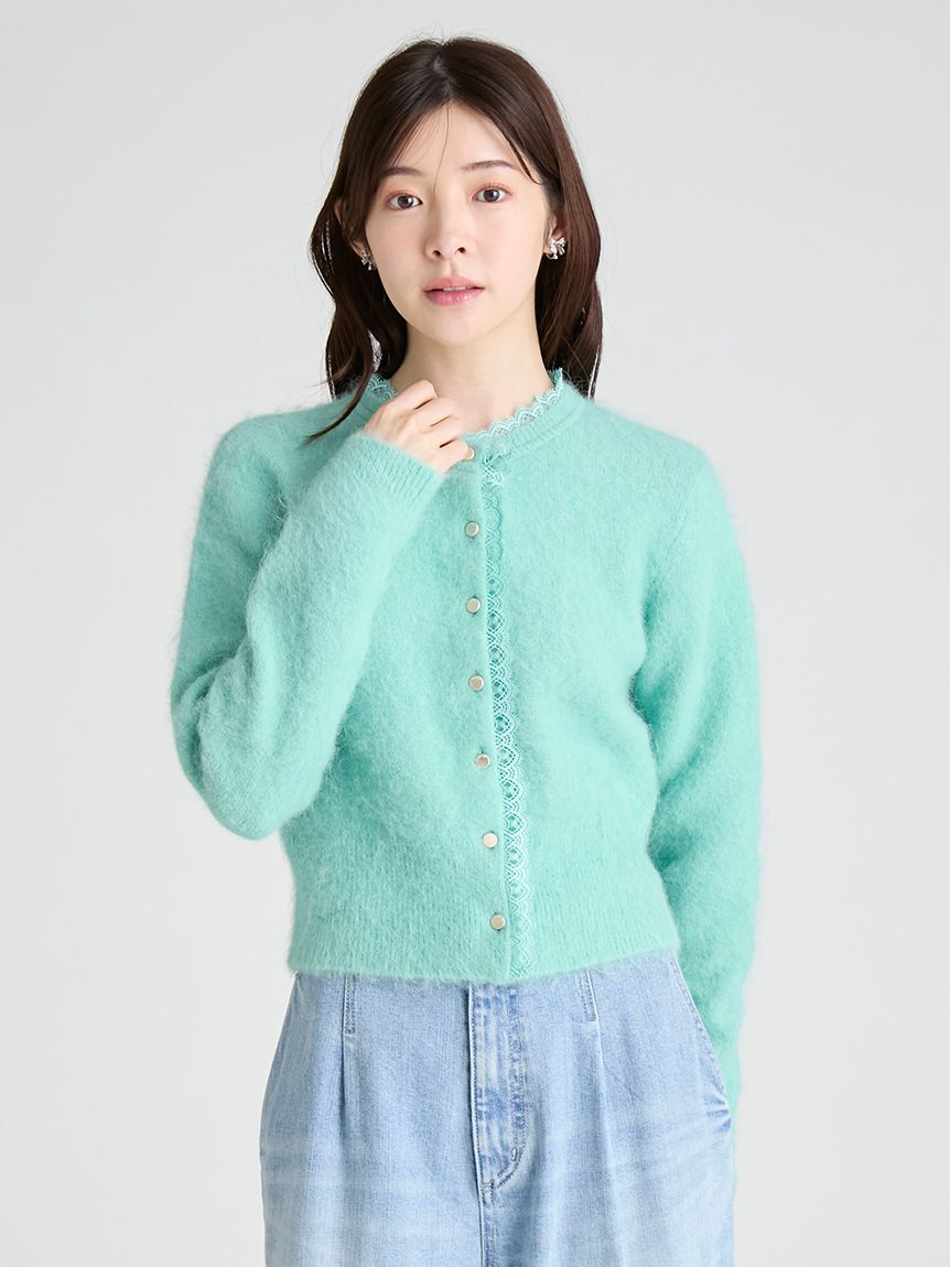 CELFORD「レーストリミングニットカーディガン」|カーディガン|