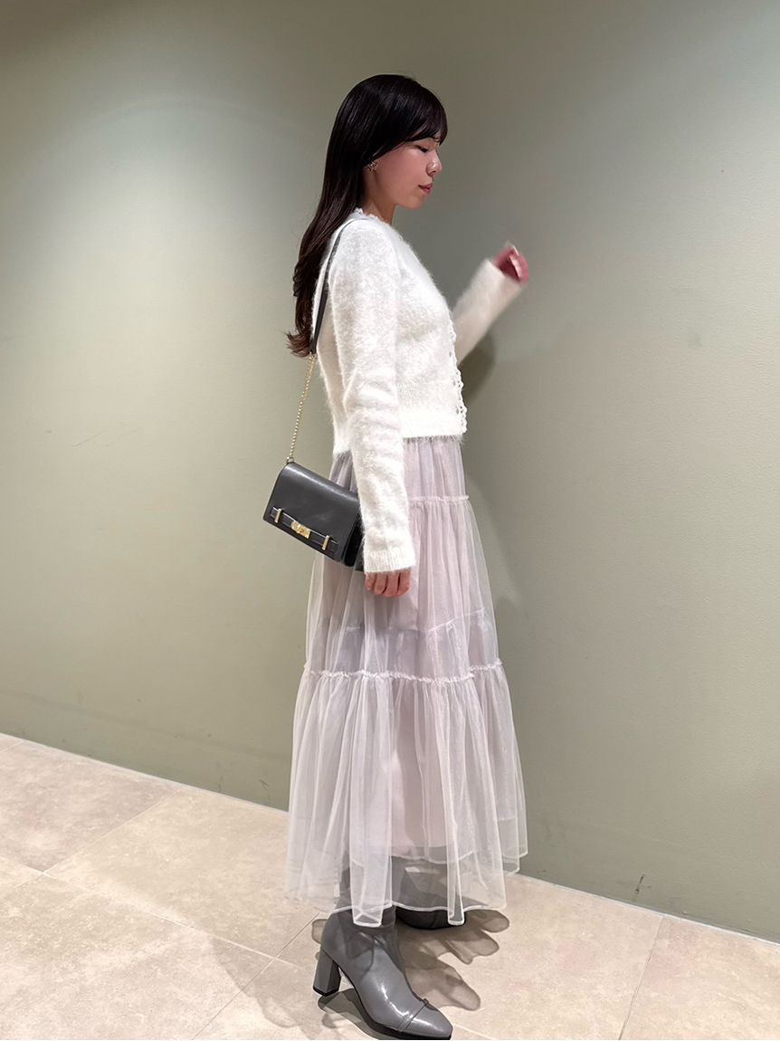 CELFORD「レーストリミングニットカーディガン」|カーディガン|