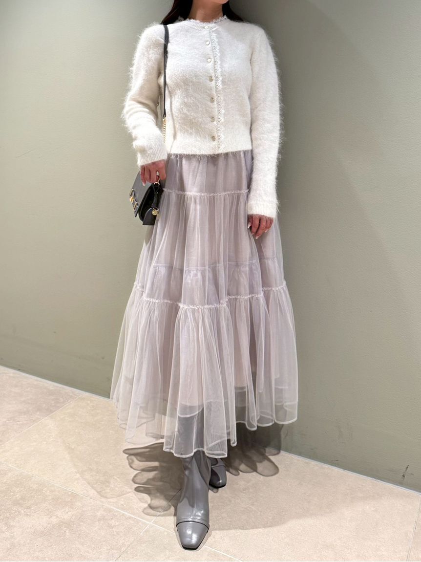 CELFORD「レーストリミングニットカーディガン」|カーディガン|