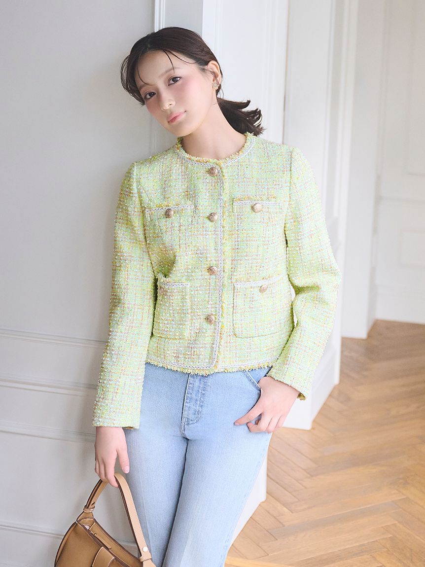 CELFORD「【セットアップ対応】フリンジツイードジャケット」|テーラードジャケット|