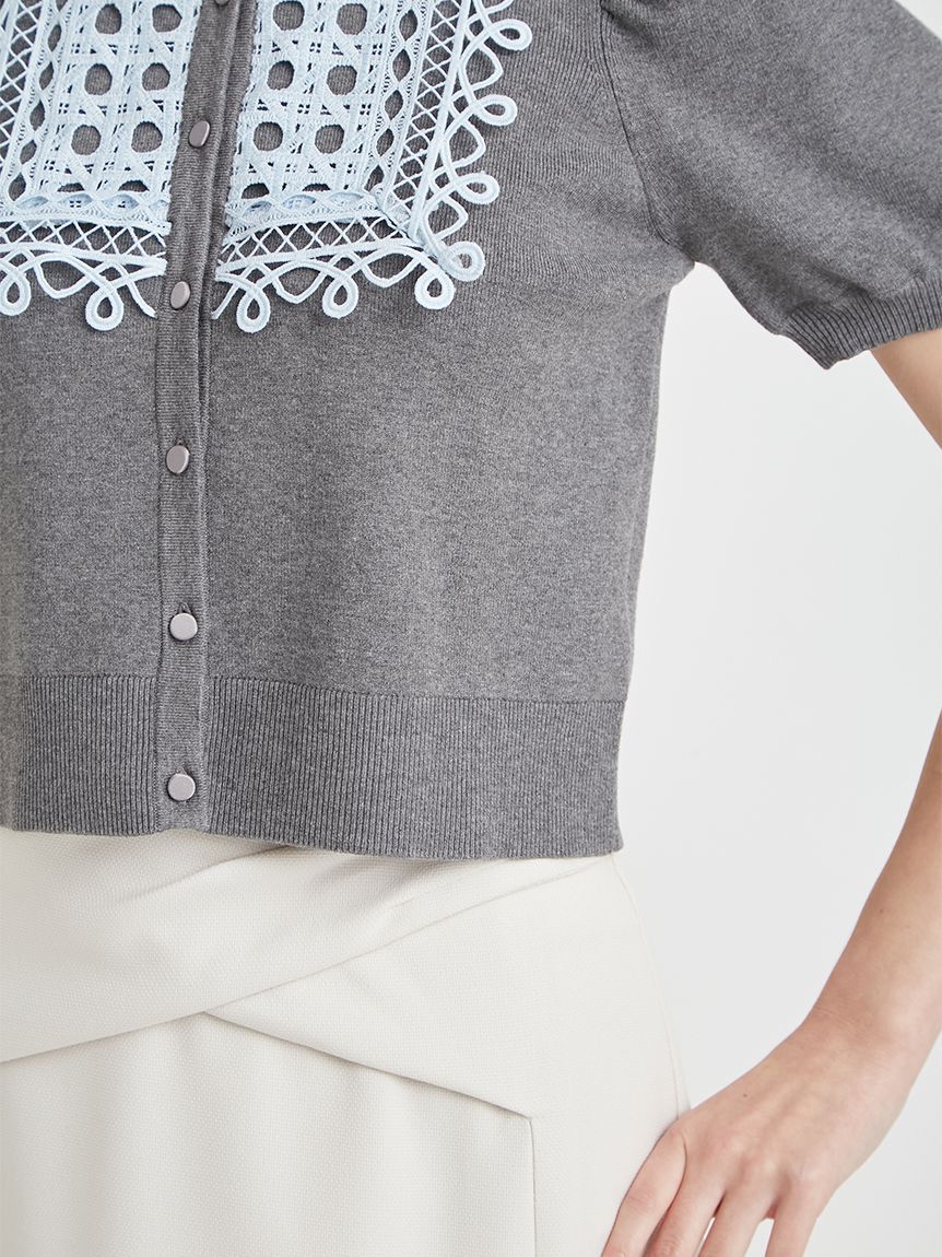 CELFORD「【洗える】【UVカット】ビブヨークレースカーディガン」|カーディガン|