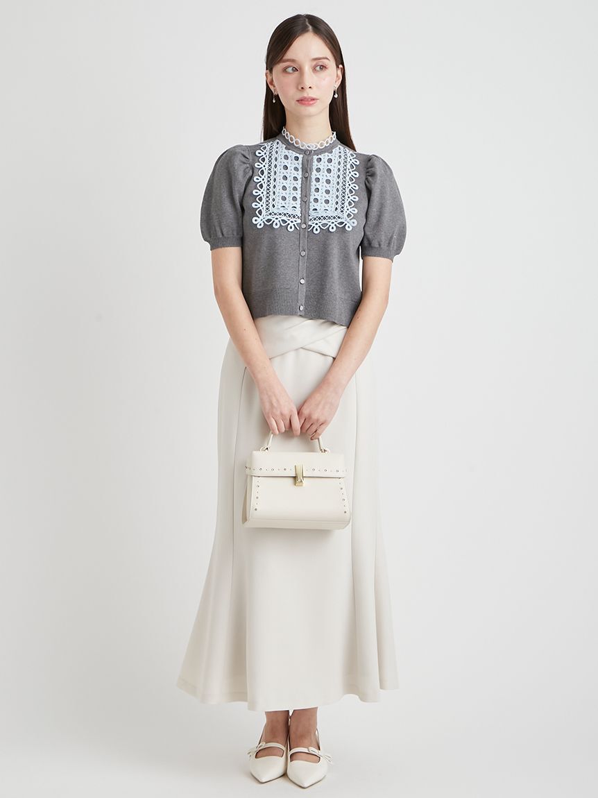 CELFORD「【洗える】【UVカット】ビブヨークレースカーディガン」|カーディガン|