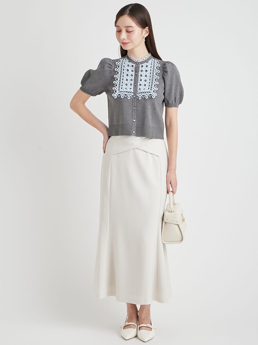 CELFORD「【洗える】【UVカット】ビブヨークレースカーディガン」|カーディガン|