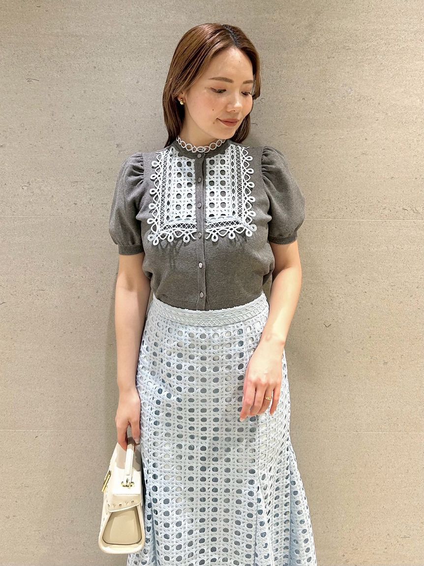 CELFORD「【洗える】【UVカット】ビブヨークレースカーディガン」|カーディガン|