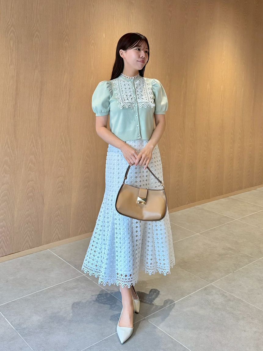 CELFORD「【洗える】【UVカット】ビブヨークレースカーディガン」|カーディガン|